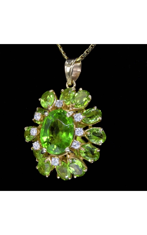 Estate Peridot 12-Stone Pendant