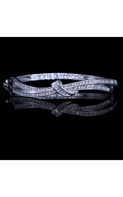 Double Roll Channel-Set Diamond Bangle