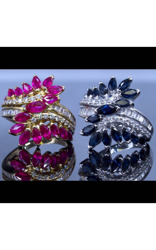 Cluster Marquise Sapphire Ring
