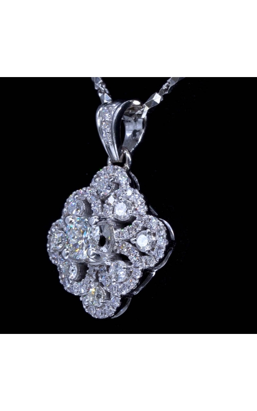 GIA Squared 8 Petal Diamond Pendant