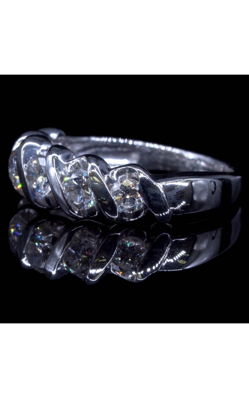 5 Stone Swirl Design Diamond Ring