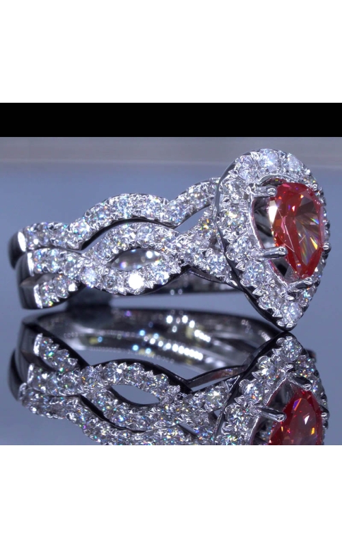 GIA Pink Pear Diamond Ring Set