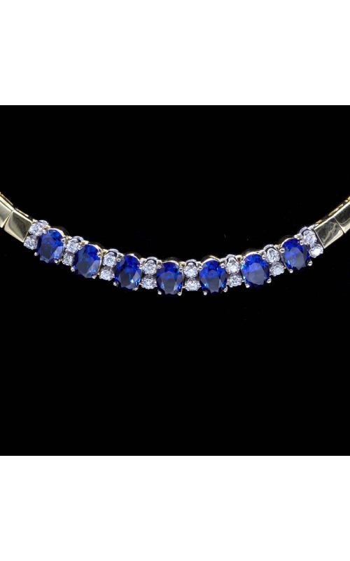 7 Stone Sapphire Omega Necklace