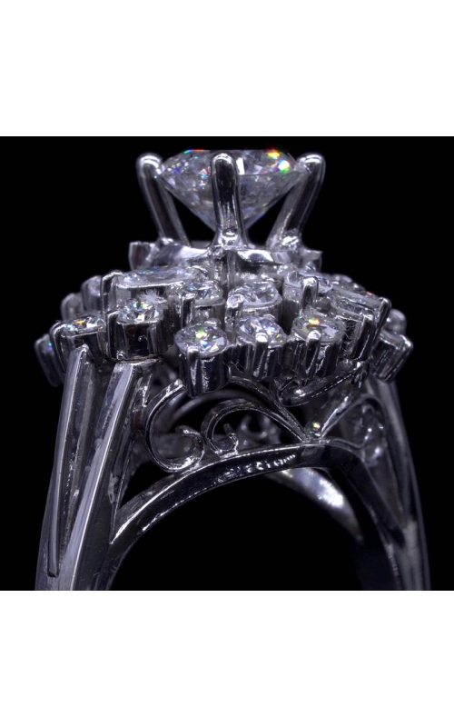 Estate Swirling Leaves Design Diamond Ring