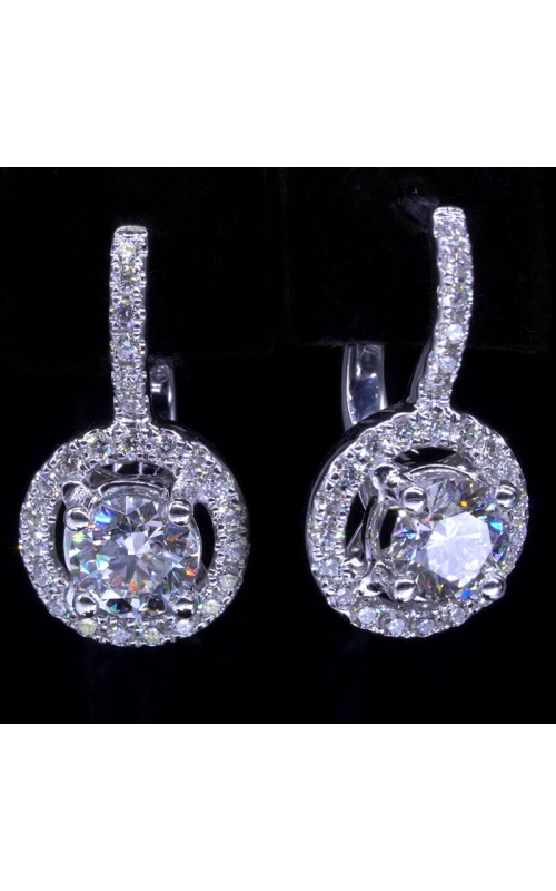 1.6ct Dangling Halo Diamond Earrings