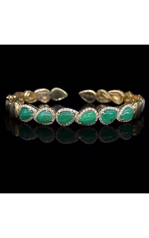 GIA 6 Cabochon Emerald Bangle