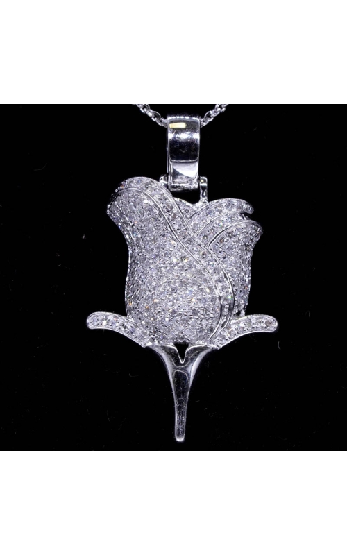 Rose Flower Diamond Pendant