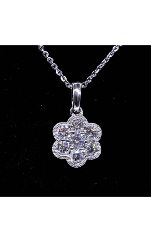 Six Petal Flower Diamond Pendant