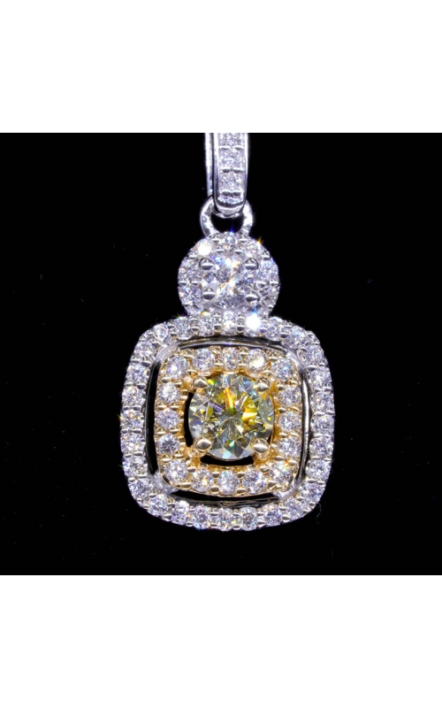 Fancy Yellow Diamond, Double Halo Pendant