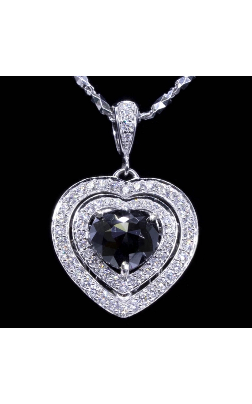 GIA Pear Shaped Black Diamond Pendant