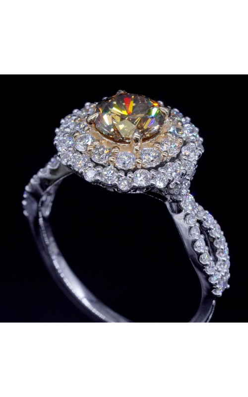 Natural Champage Diamond 1 carat flower ring