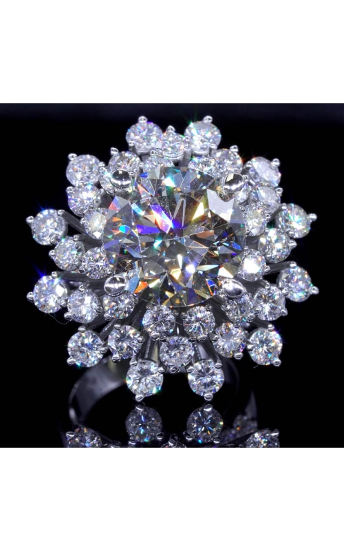 GIA Flower Design Diamond Ring 9ct center