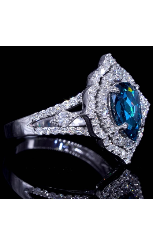 Blue, Pear Diamond Estate Ring