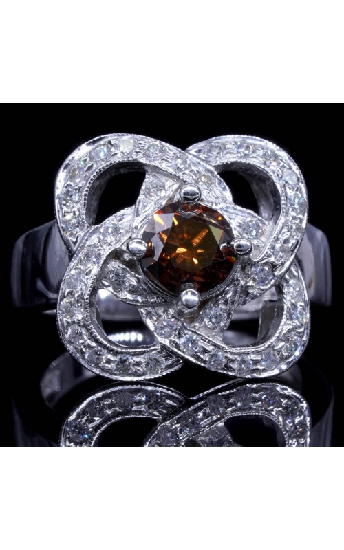6mm Center Orange Diamond Ring