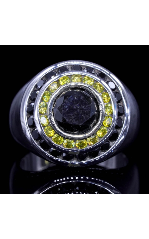 GIA 3ct Center Black Diamond Men Ring
