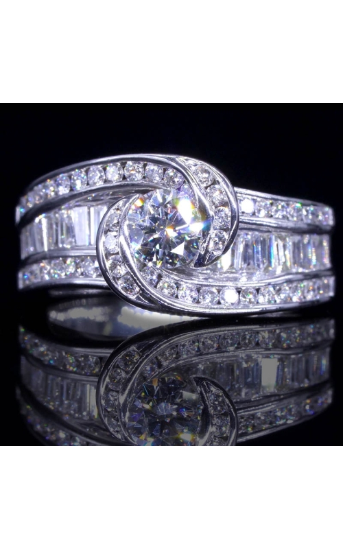 Swirling Channel-Set Diamond Ring