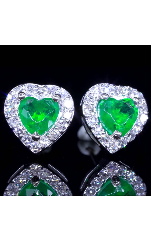 Emerald Heart, Halo Earrings