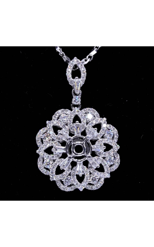 Semi-Mount Two Layer Baguette Diamond Pendant