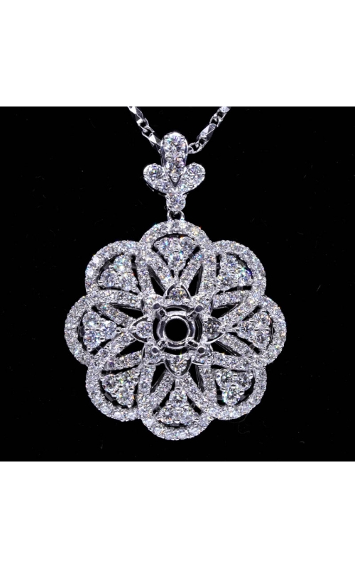 Semi-Mount Eight Petal Diamond Pendant