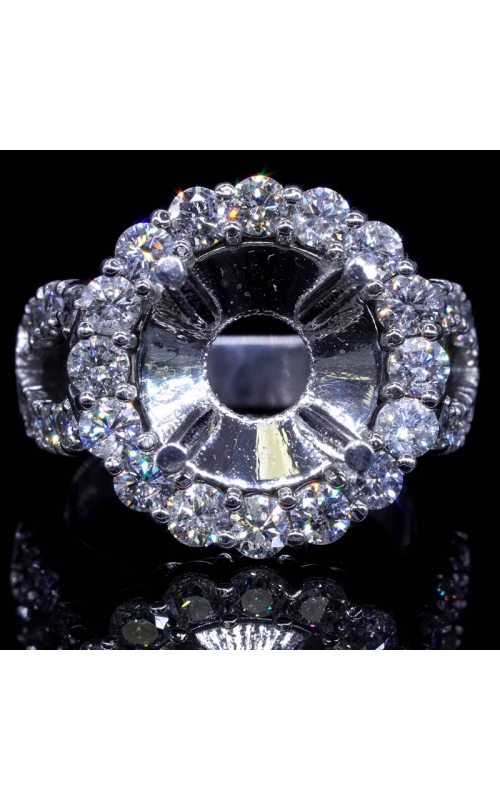 Semi-Mount Halo Diamond Ring (fits 3ct center)
