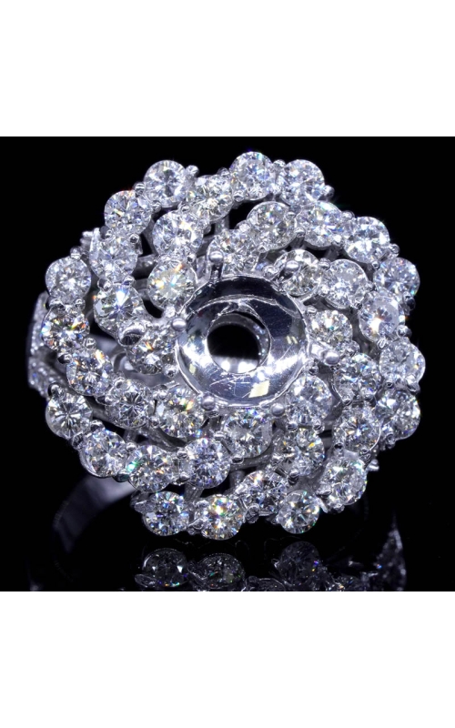 Semi-Mount Eight Row Diamond Ring (fits 1.25ct center)