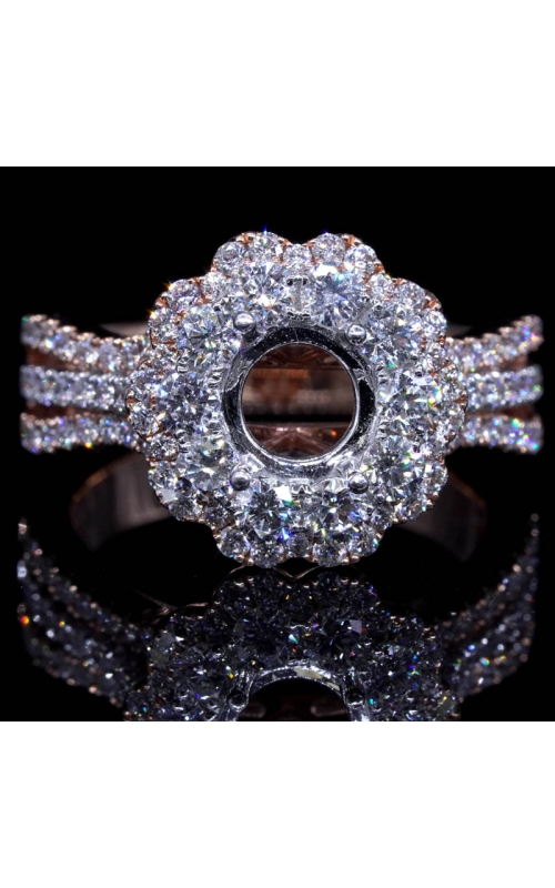 Semi-Mount Floral Diamond Ring (fits 0.8ct center)