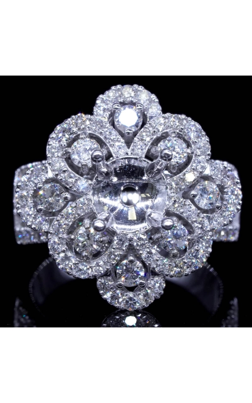 Semi-Mount Floral Diamond Ring (fits 1.25ct center)