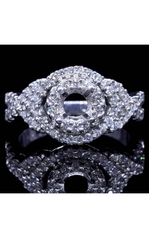 Semi-Mount Diamond Twist Band Ring (fits 0.65ct center)