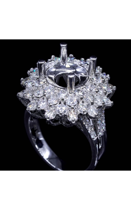 Semi-Mount Sunflower Diamond Ring (fits 2.5ct center)