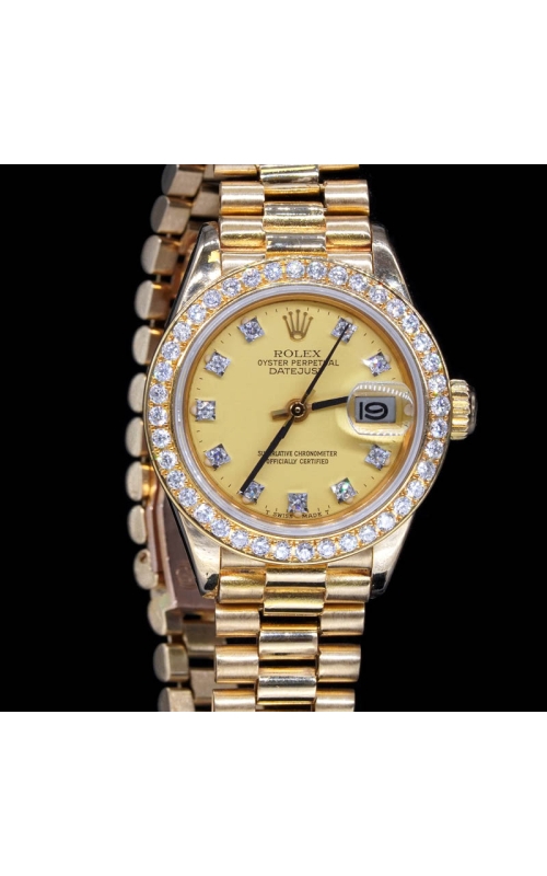 Solid 18k Gold Diamond Rolex Watch